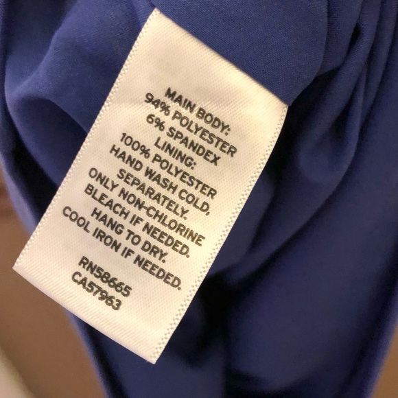 Halogen Pleat Detail V Neck Shift Blue Spectrum XXS - Picture 6 of 7